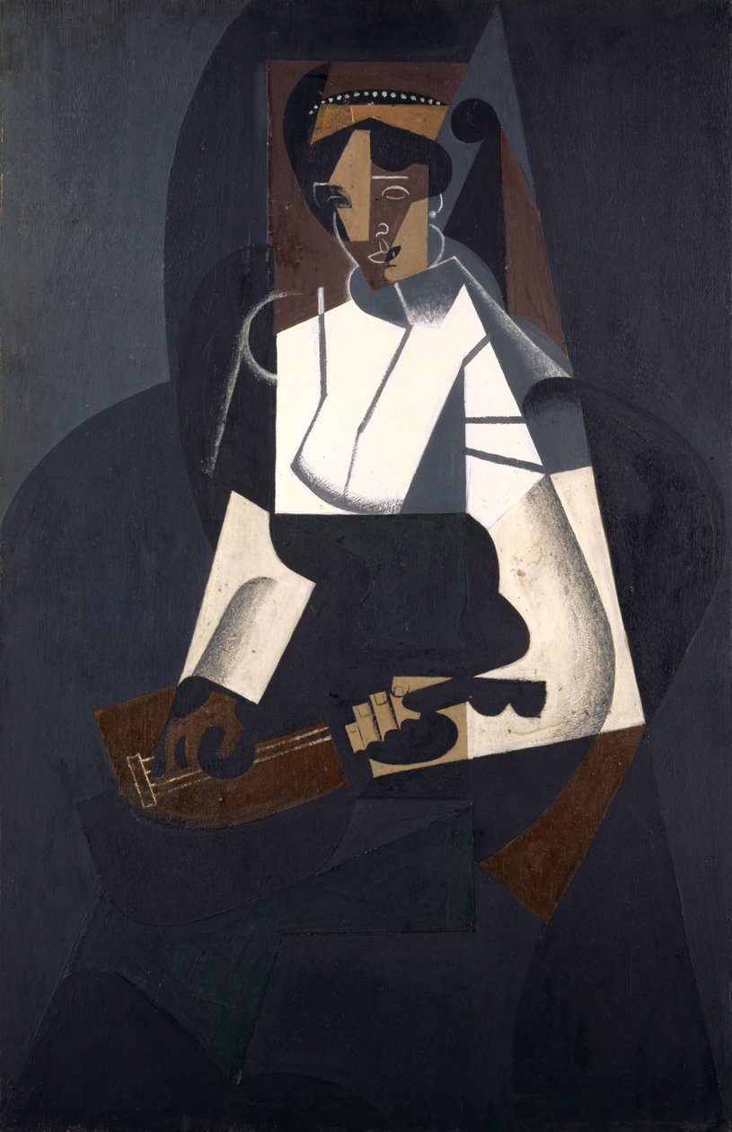 Vrouw met Mandoline, naar Corot door Juan Gris
