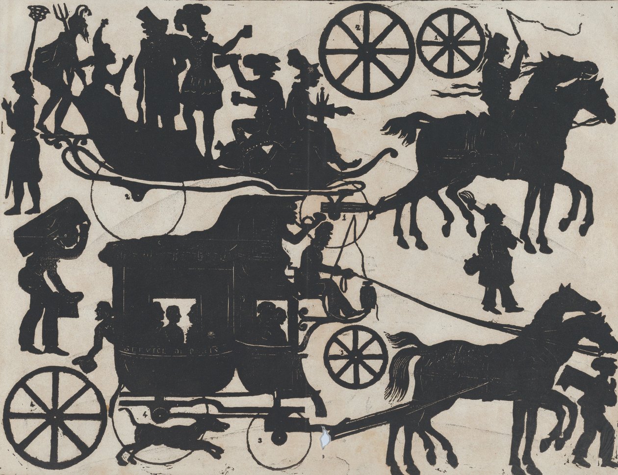Blad 5 van figuren voor Chinese schaduwpoppen, ca. 1850-70 door Juan Llorens