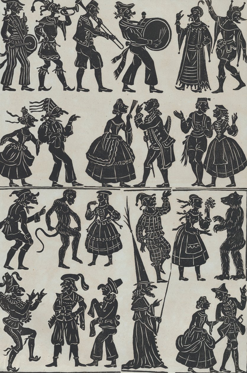 Blad 7 van figuren voor Chinese schaduwpoppen, 1859 door Juan Llorens