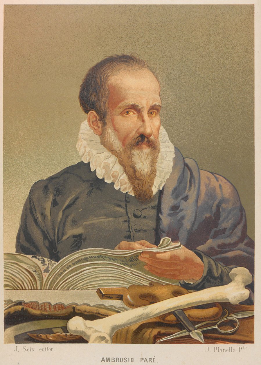 Portret van Ambroise Paré door Juan Planella y Rodríguez
