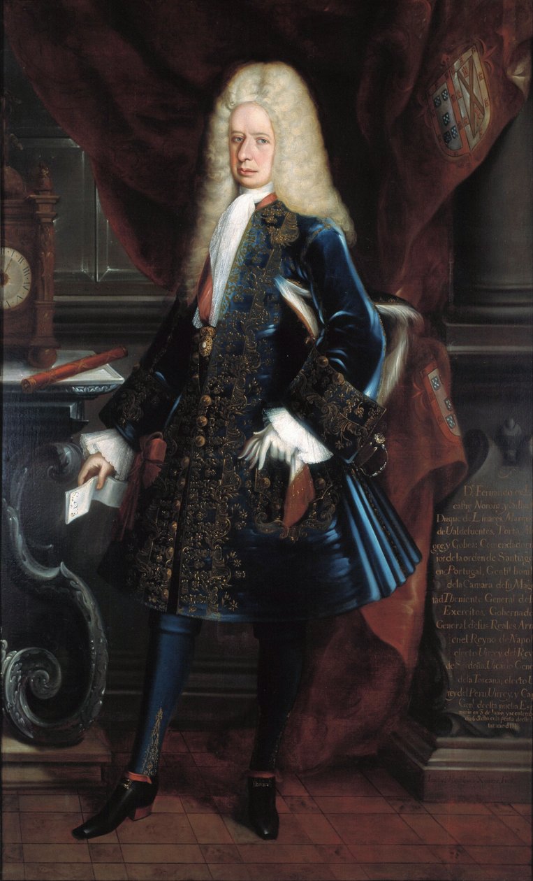 Portret van de onderkoning hertog van Linares door Juan Rodríguez Juárez