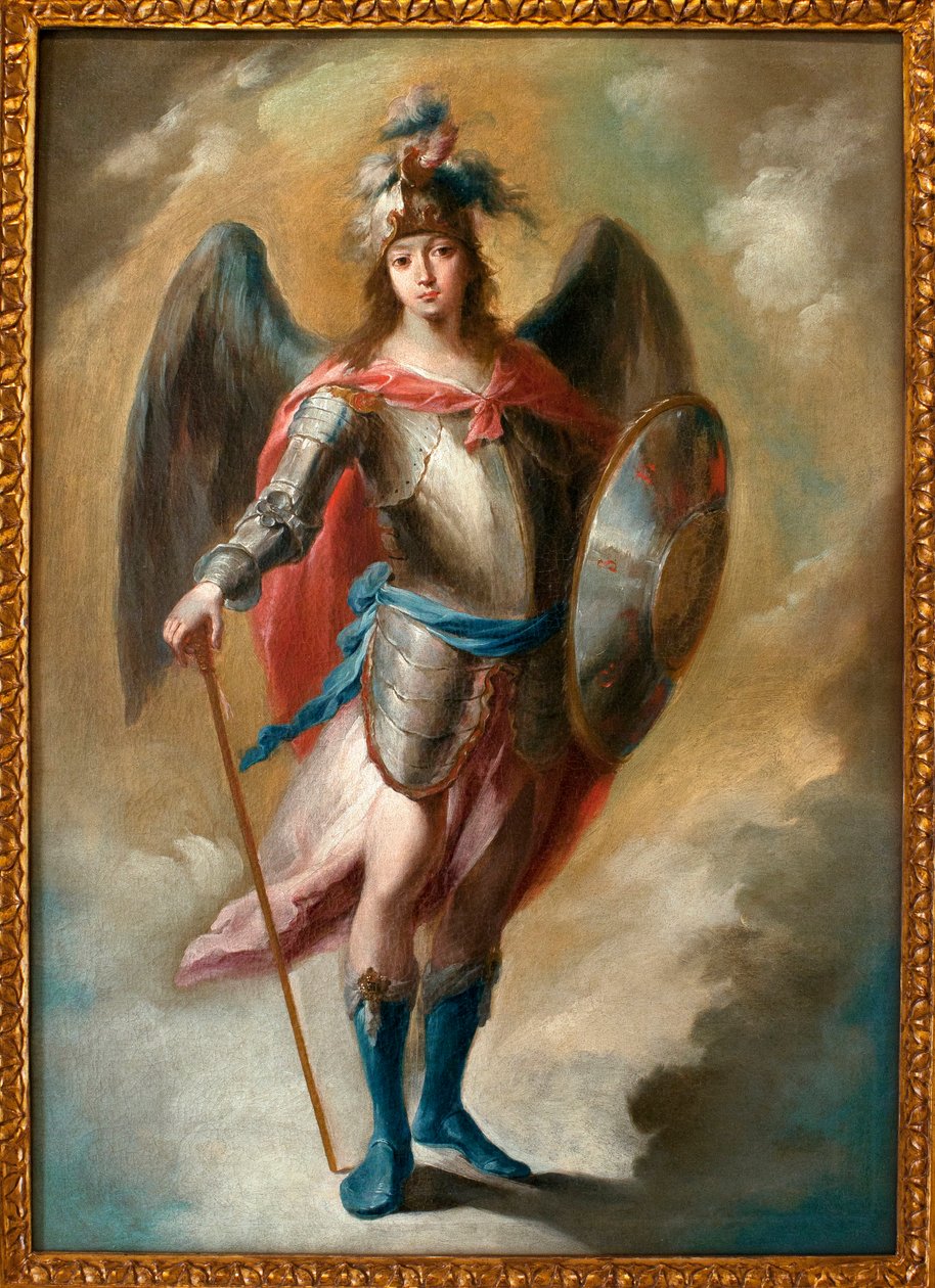 De Aartsengel Sint Michaël - Schilderij door Juan de Espinal (1714-1783), ca. 1780 - Museum voor Schone Kunsten van Sevilla, Spanje door Juan de Espinal
