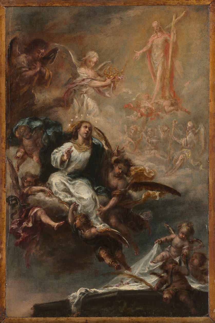 Studie voor "De Tenhemelopneming van de Maagd" voor San Augustín, Sevilla, ca. 1670-72 door Juan de Valdes Leal
