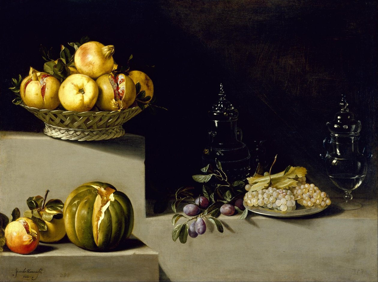 Stilleven met fruit en glaswerk door Juan van der Hamen