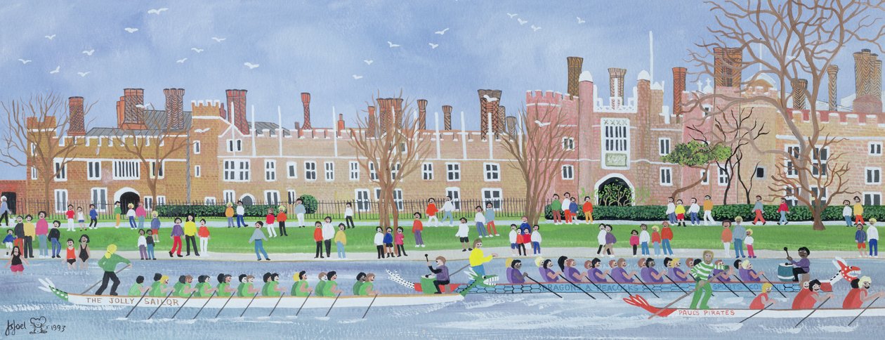 Drakenbootraces bij Hampton Court, 1993 door Judy Joel
