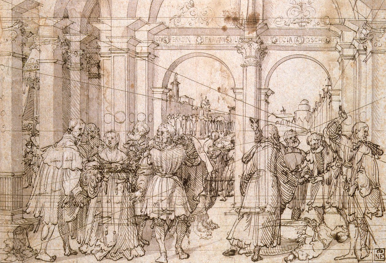 De zelfmoord van Lucretia, begin 16e eeuw door Jörg Breu the Elder
