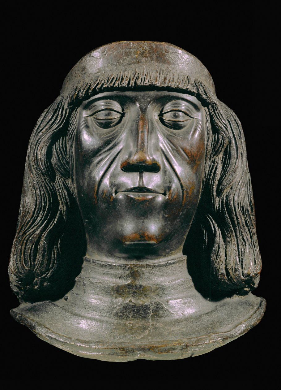 Bronzen buste van keizer Maximiliaan I ... (brons) door Jörg Muskat