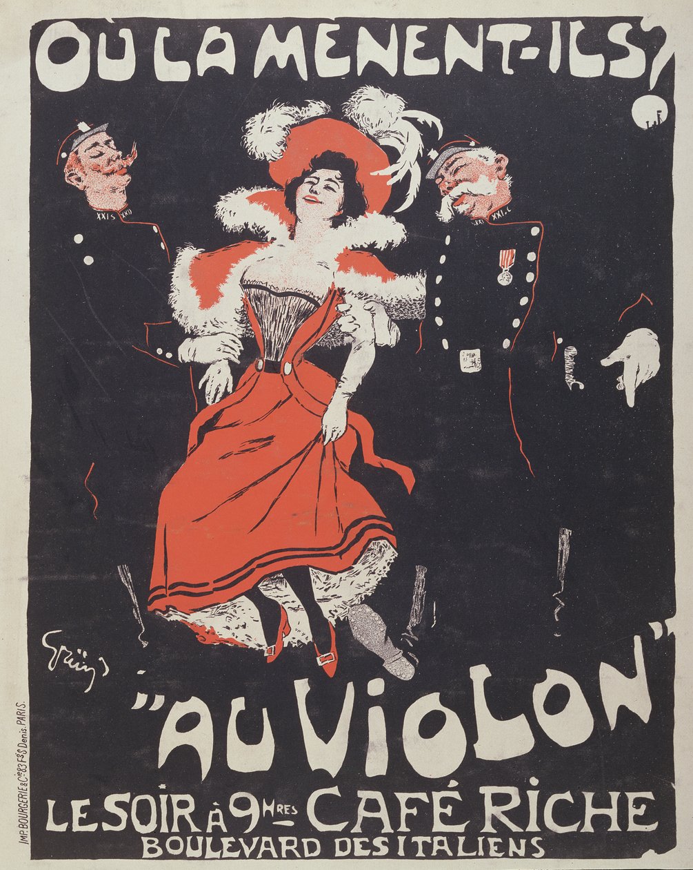 Poster voor het Café Riche, c.1896 door Jules Alexandre Gruen or Grun