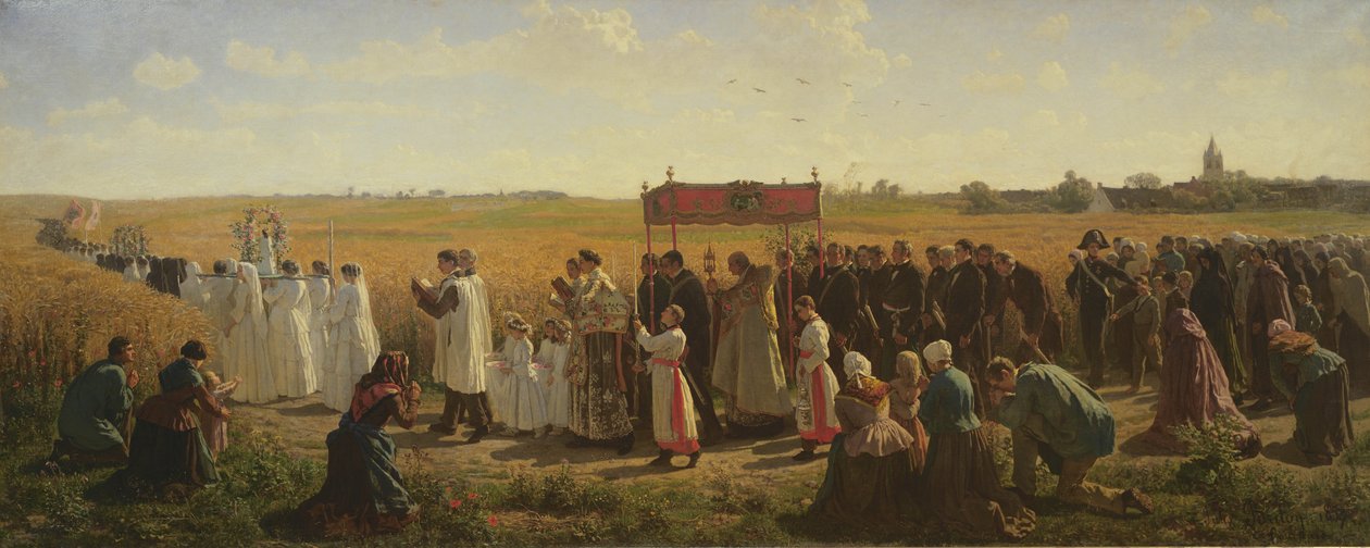 De zegen van het graan in de Artois, 1857 door Jules Breton
