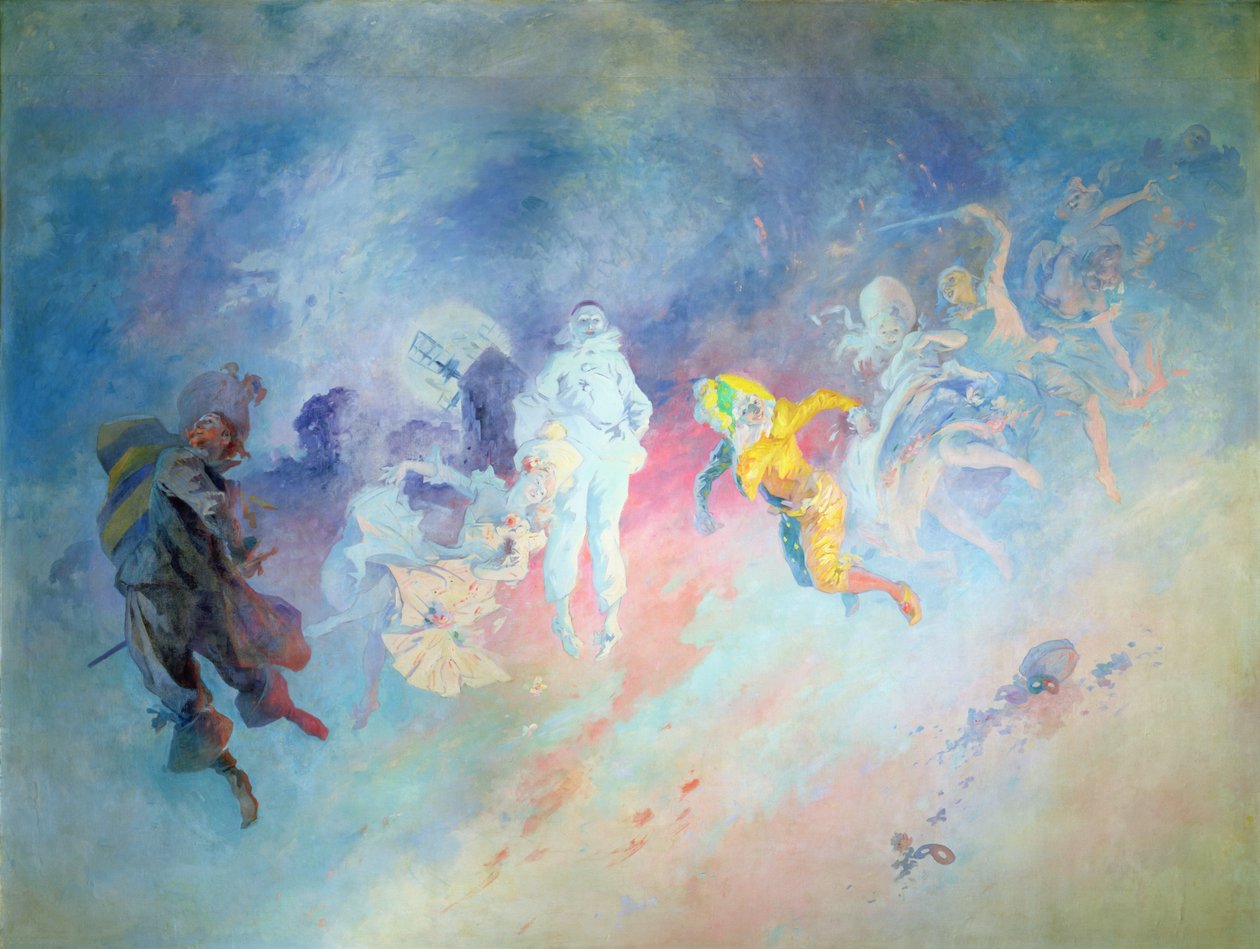 Pantomime, uit de Salon Cheret (muurschildering) door Jules Cheret