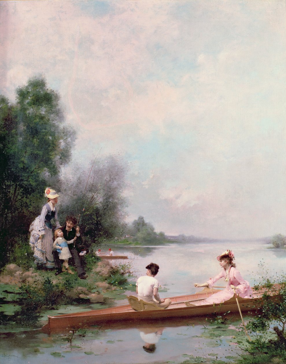 Boottocht op de Rivier, 19e eeuw door Jules Frederic Ballavoine