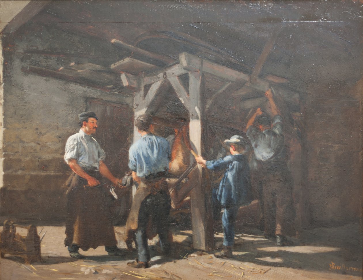Smederij Friedli in Saint-Blaise door Jules Jacques Jacot-Guillarmod