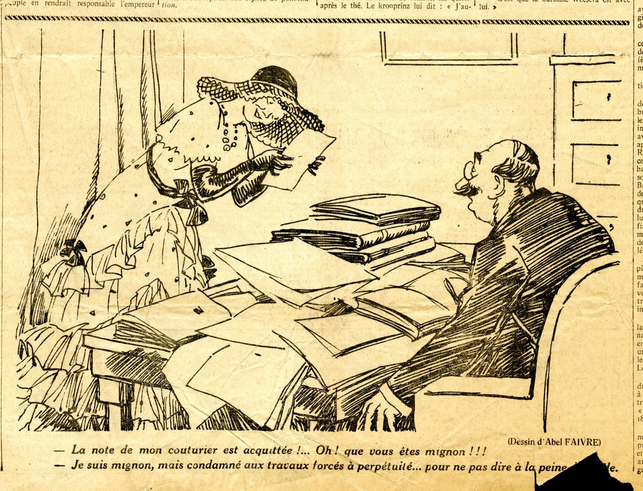 Candid, Satirisch in ZW door Jules Abel Faivre