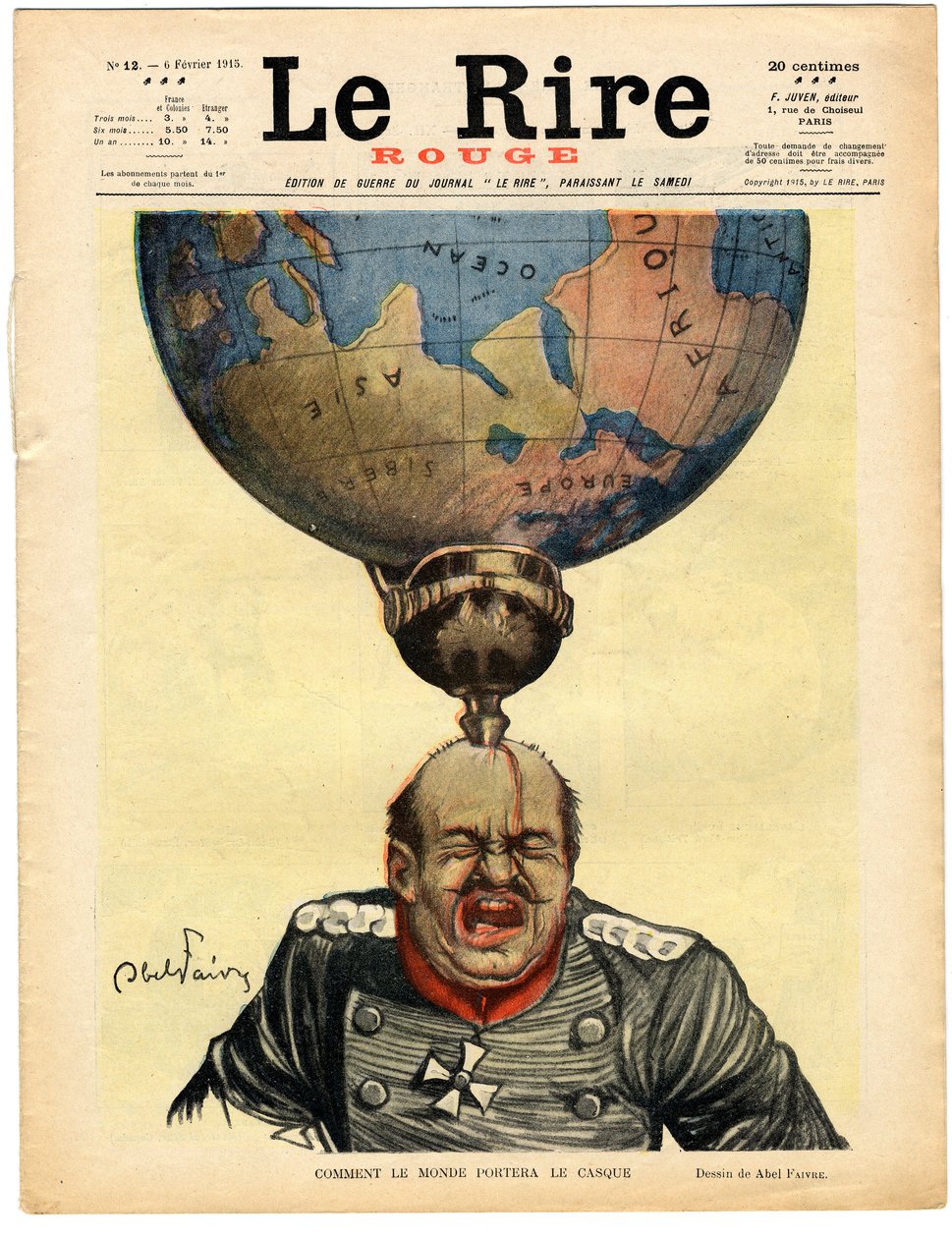 Omslag van The Red Laughter, Satirisch in Kleuren door Jules Abel Faivre