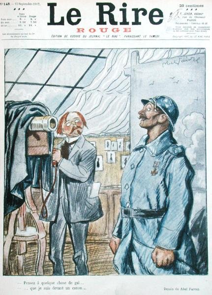 De Franse soldaat met de fotograaf, karikatuur van de voorpagina van 