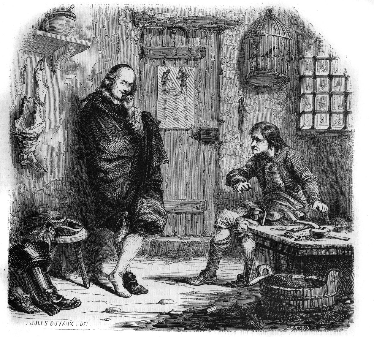 Pierre Corneille (1606-1684) bij de redder. Gravure door Jules Duvaux door Jules Antoine (after) Duvaux