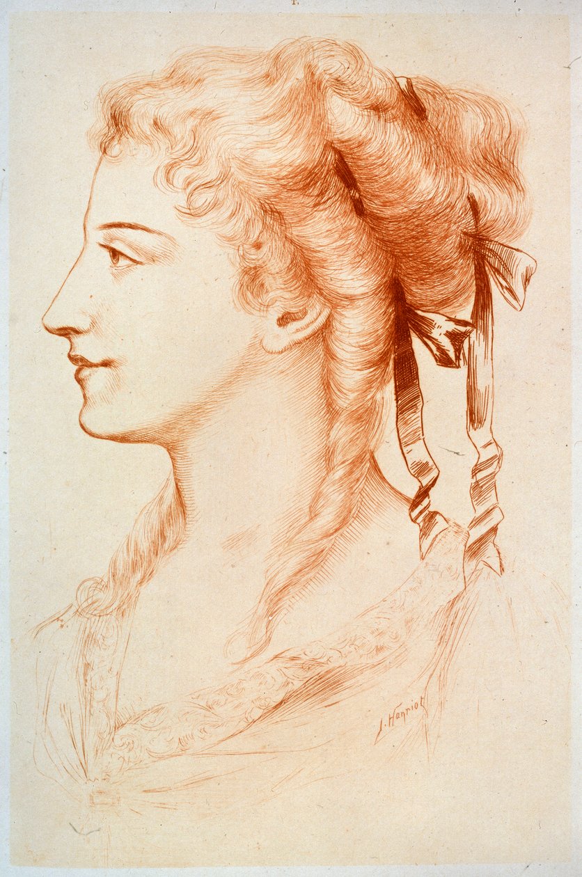 Portret van een jonge dame door Jules Armand Hanriot