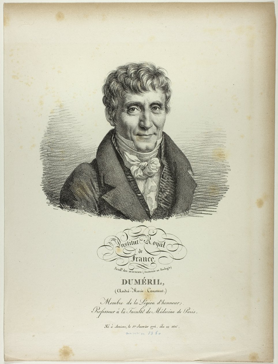 Portret van André-Marie-Constant Duméril door Jules Boilly