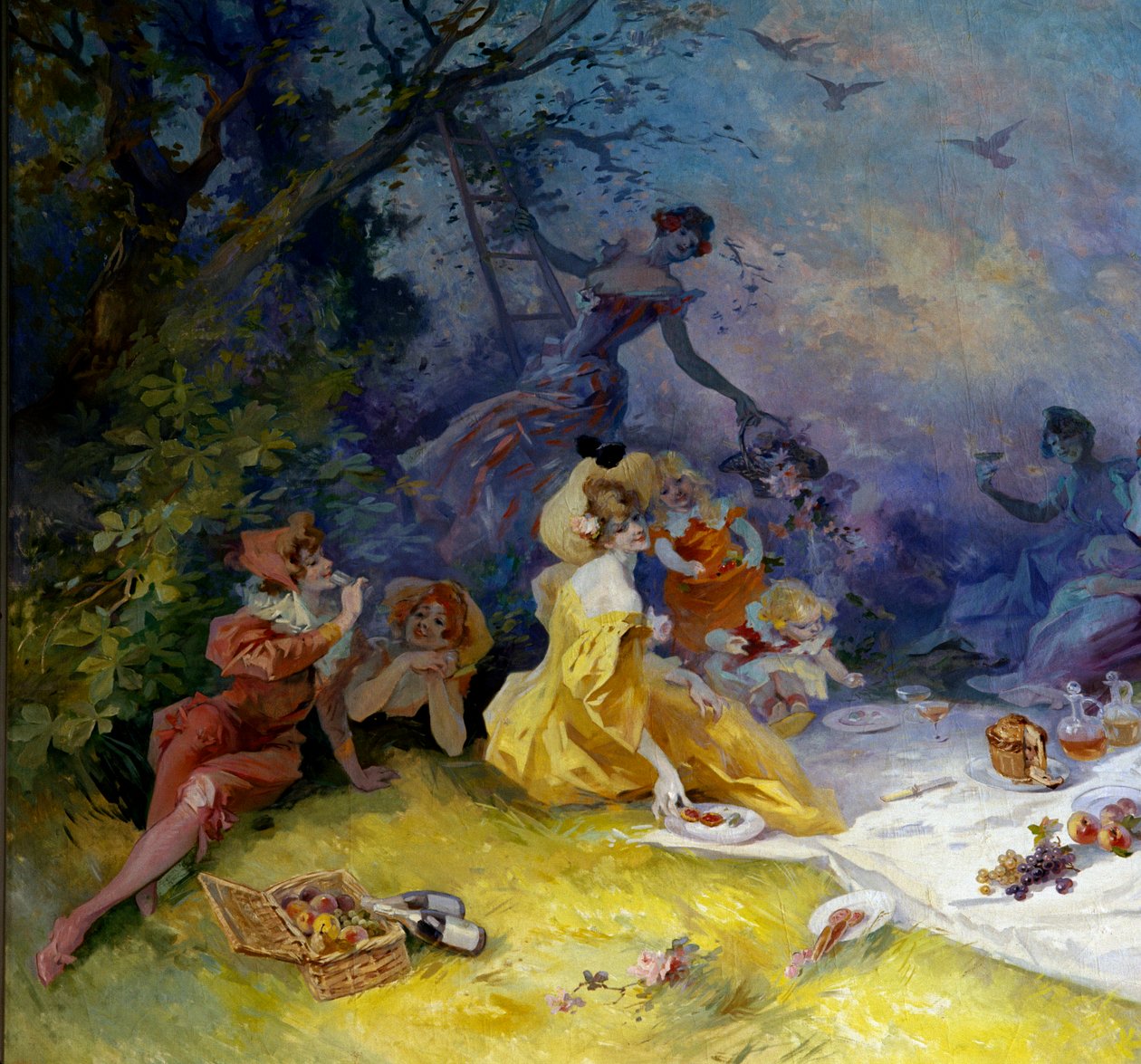 Ontbijt op het gras (detail) door Jules Cheret