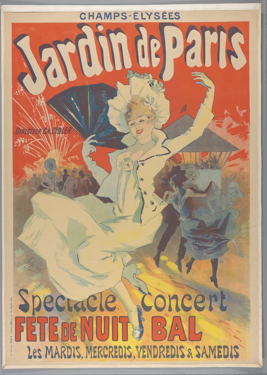 Champs-Elysées. Jardin de Paris, 1890 door Jules Cheret