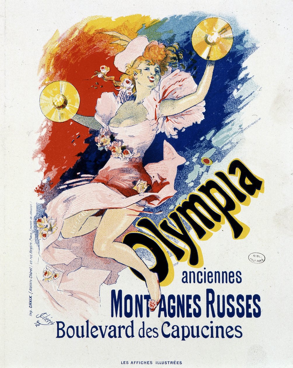 Olympia: oude achtbaan, stripboek van de Capuchines - poster door Jules Cheret door Jules Cheret