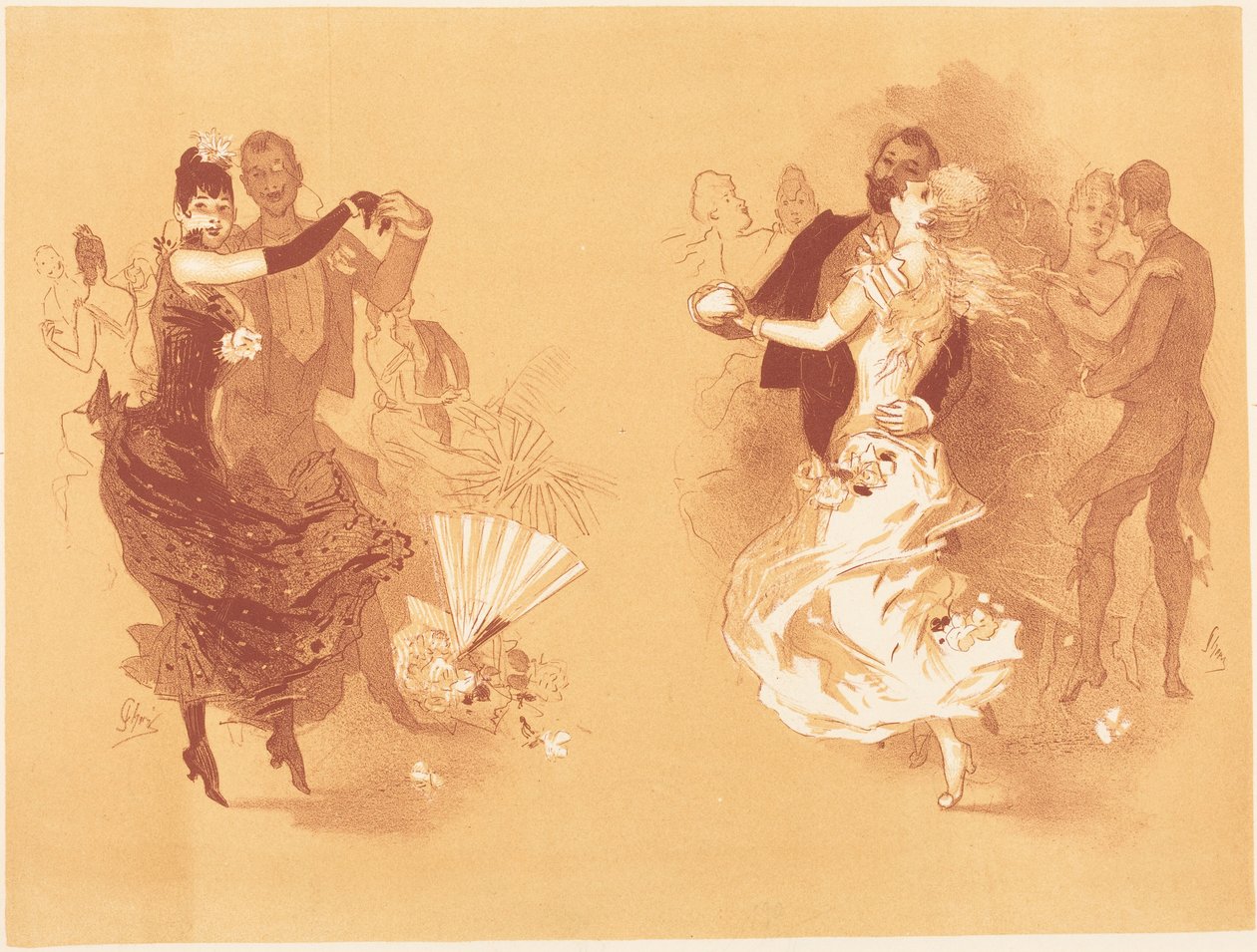 Wals van de blonde en wals van de brunette door Jules Cheret