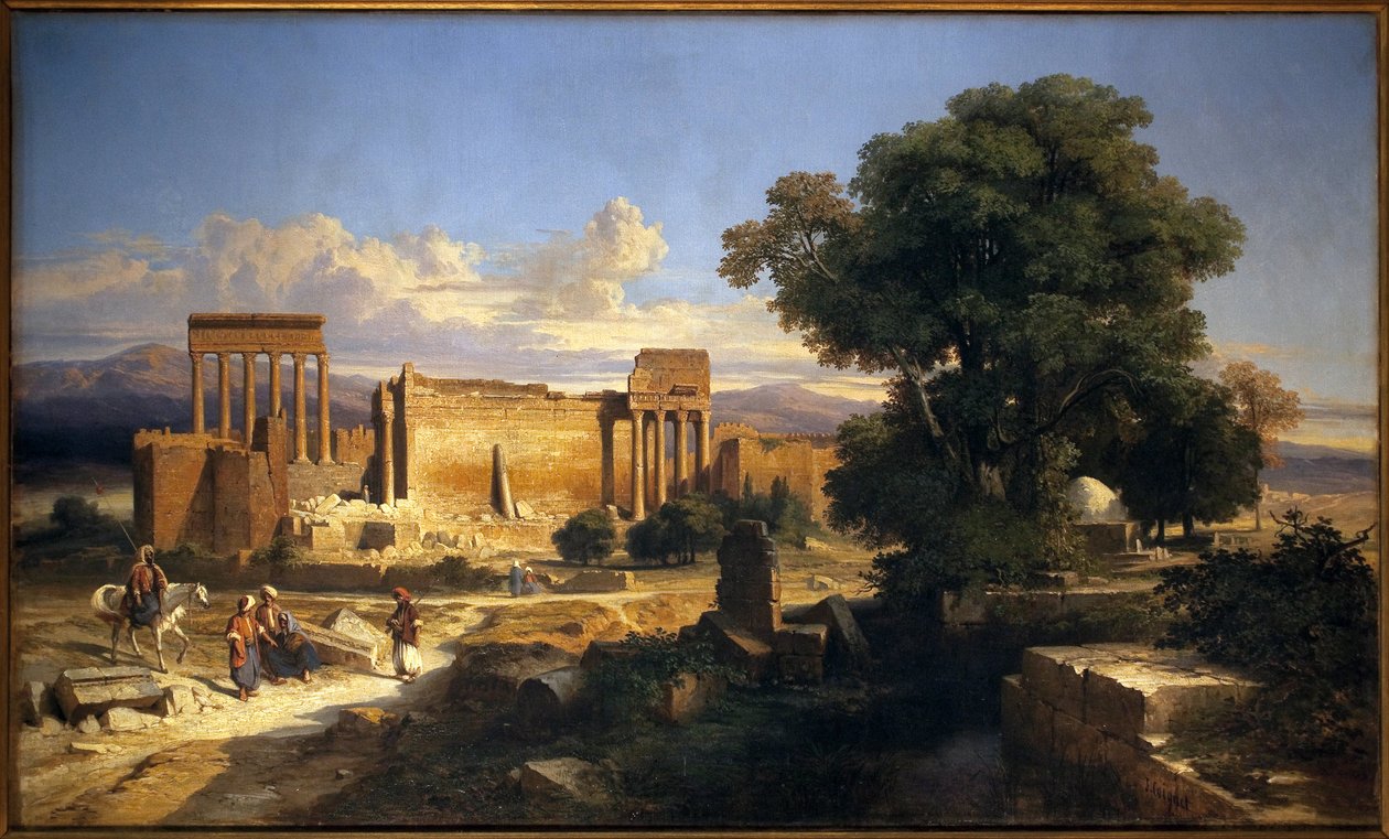 Ruïnes van Balbeck (of Baalbek, Baalbec, oud Heliopolis, huidig Libanon) door Jules Coignet