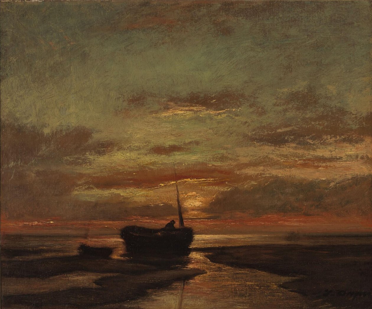 Dutch: Zonsondergang Sunset door Jules Dupré