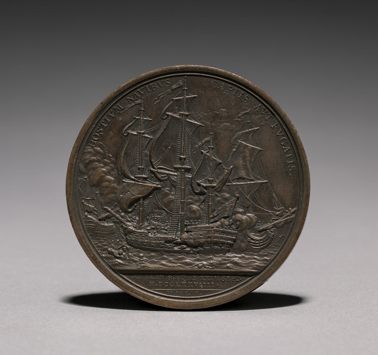 Medaille: John Paul Jones keerzijde door Jules Dupré
