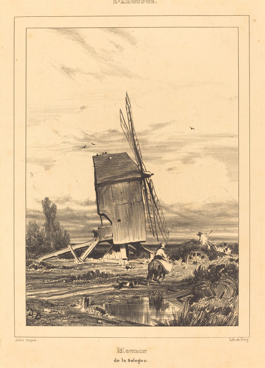 Molen van de Sologne door Jules Dupré