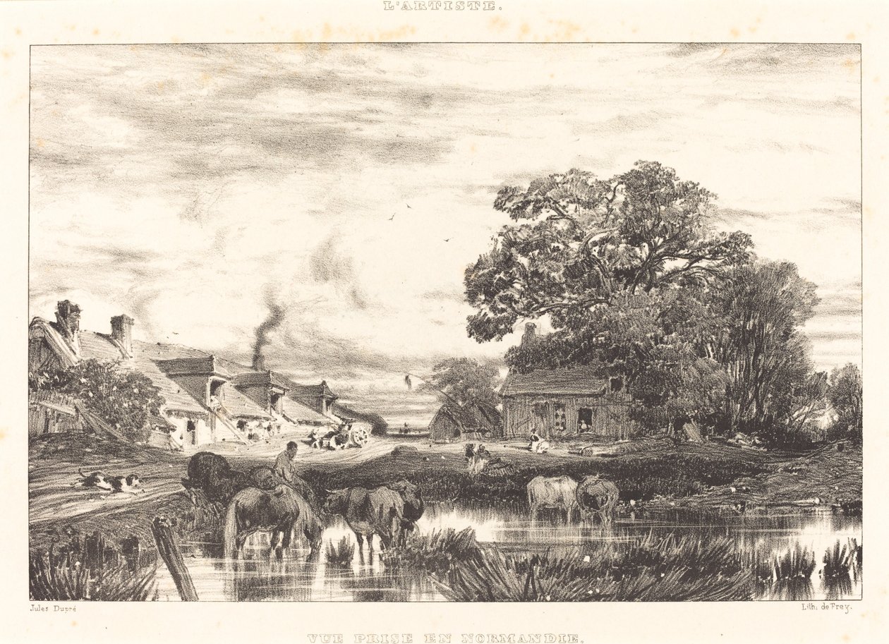 Uitzicht in Normandië door Jules Dupré