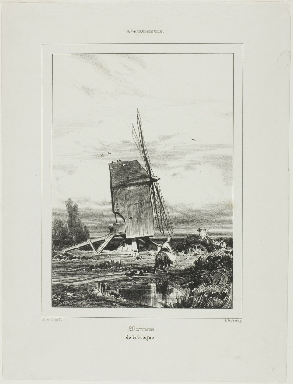 Windmolen van Sologne door Jules Dupré