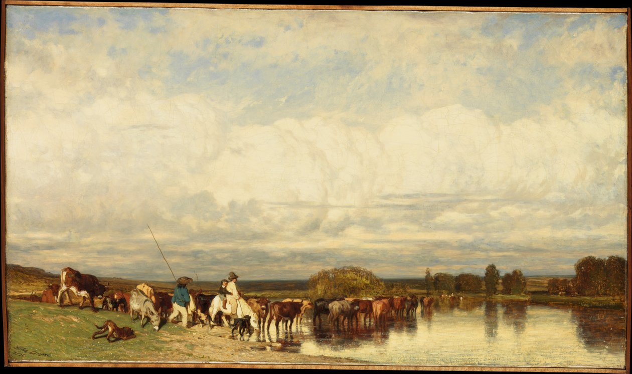 Koeien die een voorde oversteken door Jules Dupré