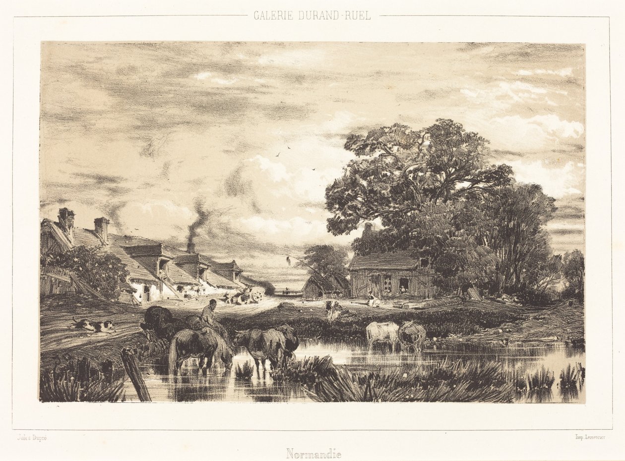 Gezicht in Normandië door Jules Dupré