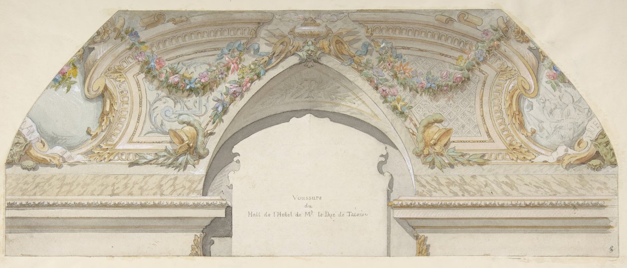 Ontwerp voor Hôtel de Trevise, Parijs, tweede helft 19e eeuw door Jules Edmond Charles Lachaise and Eugène Pierre Gourdet