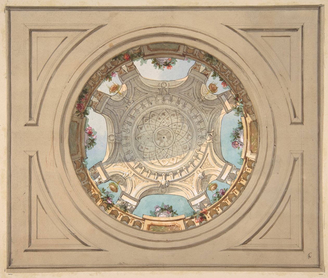 Ontwerp voor een plafond met trompe l