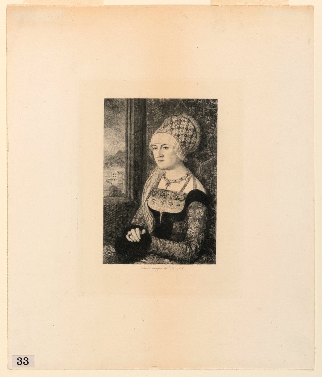 Portret van een Jonge Vrouw, uit 'Etsen van Schilderijen in het ...