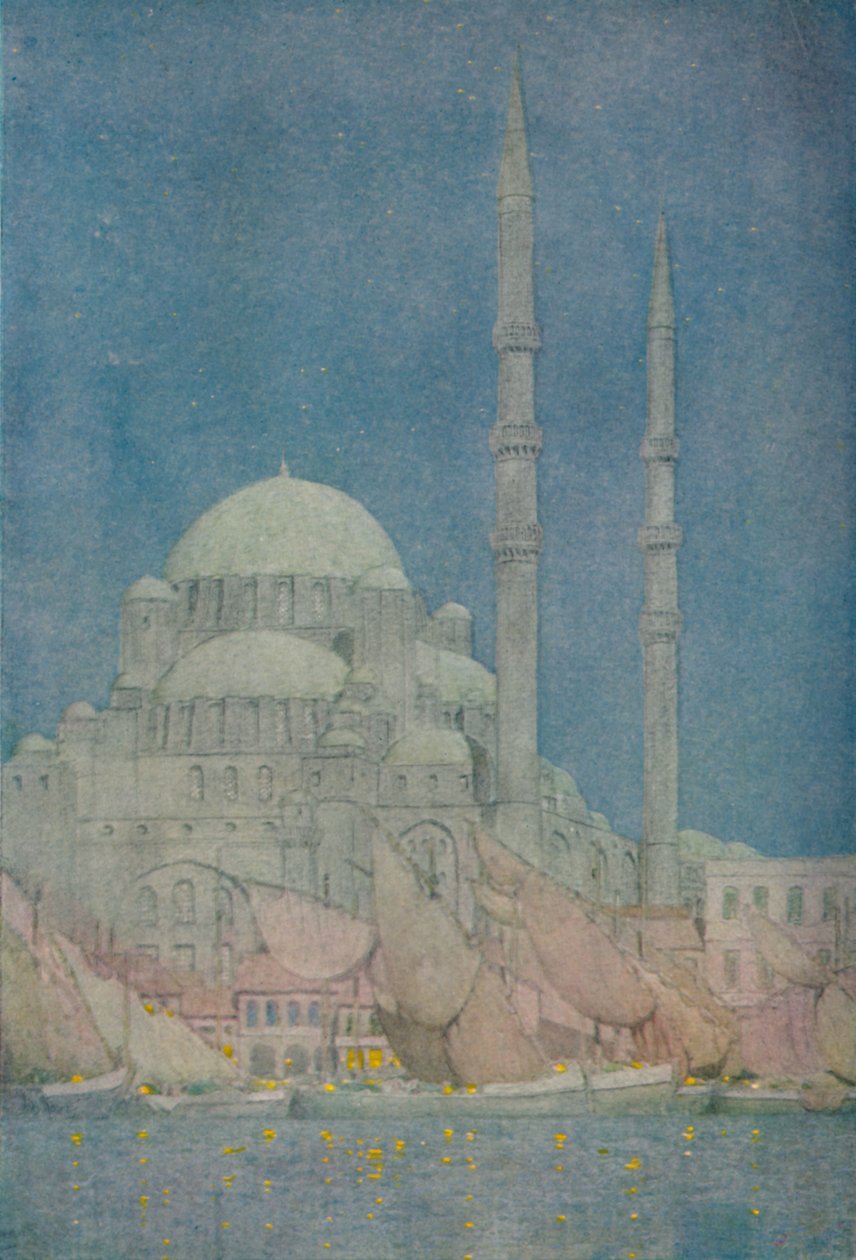 De Moskee van de Yeni-Valide-Jamissi, Constantinopel, 1913 door Jules Guerin
