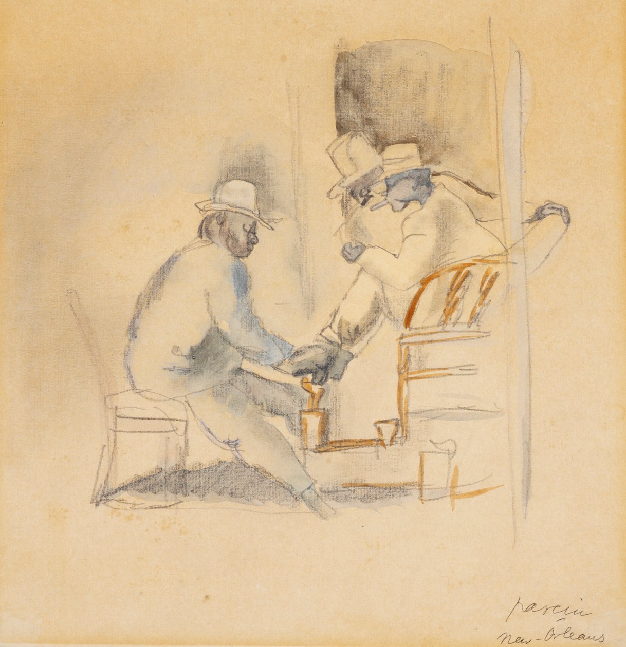 Schoenpoetser in New Orleans door Jules Pascin