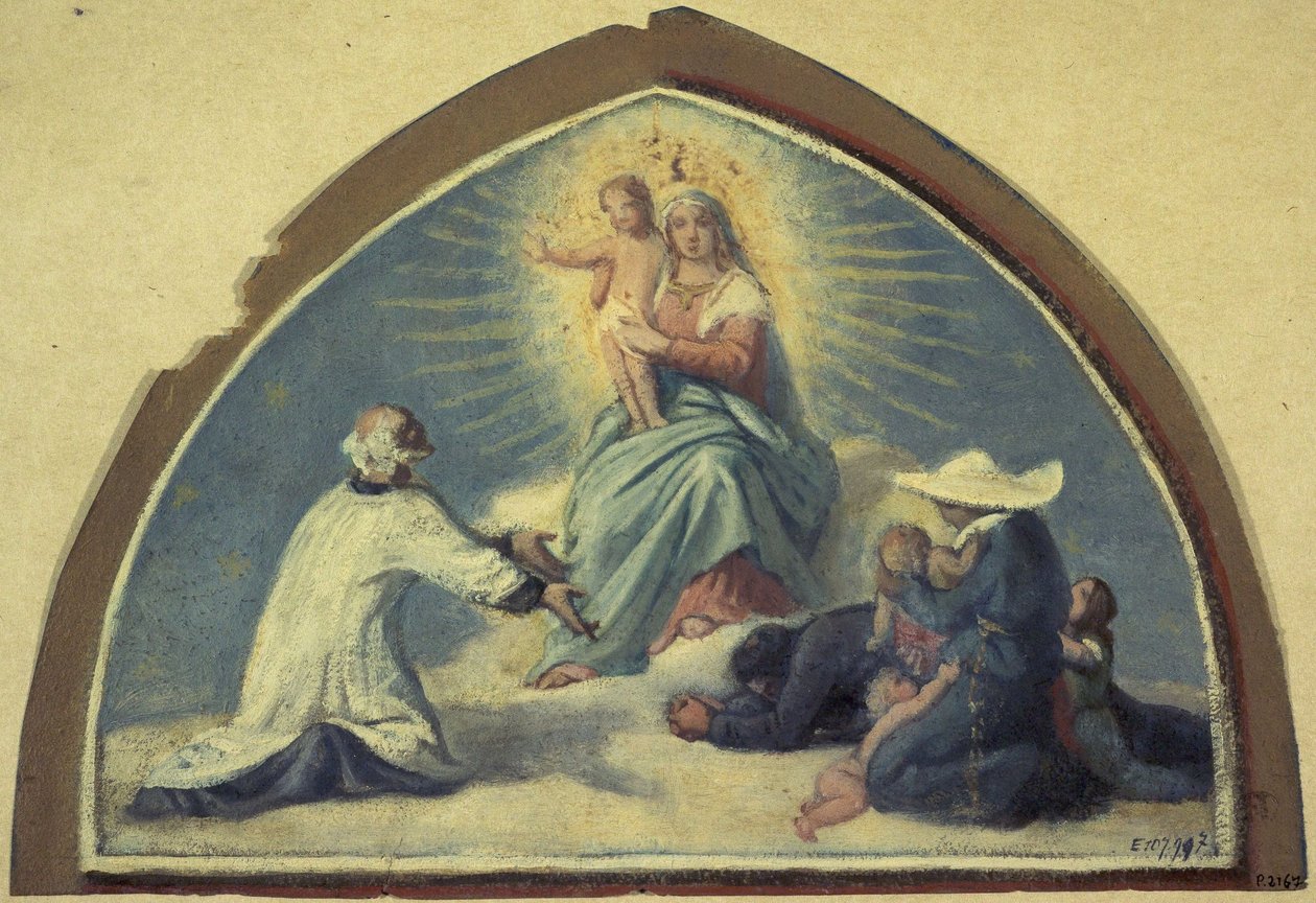 De Maagd presenteert het Kind Jezus aan Sint Vincent de Paul door Jules Richomme