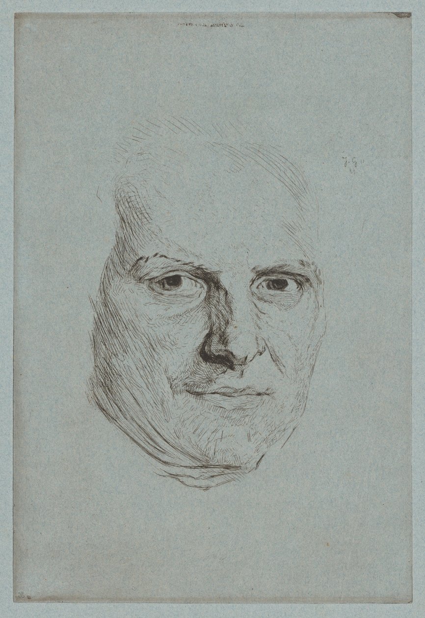Masker van de Abbé Raynal door Jules de Goncourt, after Maurice Quentin