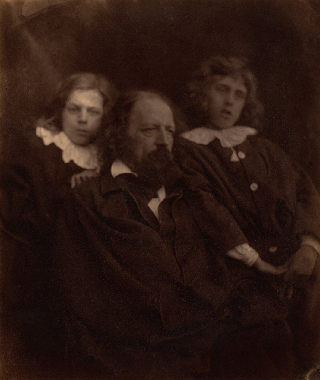 Alfred Tennyson met zijn zonen,1865 (foto) door Julia Margaret Cameron