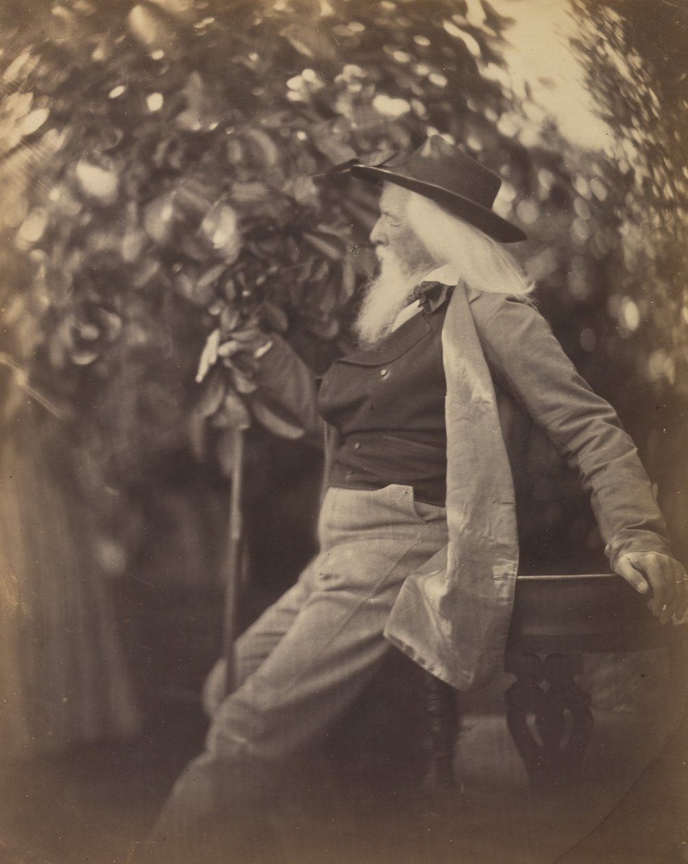 Charles Hay Cameron, Esq., in Zijn Tuin in Freshwater, 1865-67 door Julia Margaret Cameron