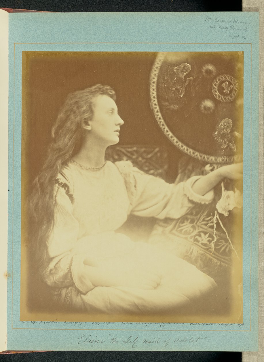 Elaine „de leliemaagd van Astolat” door Julia Margaret Cameron