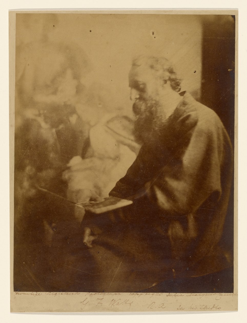 G. F. Watts R. A. in zijn atelier door Julia Margaret Cameron