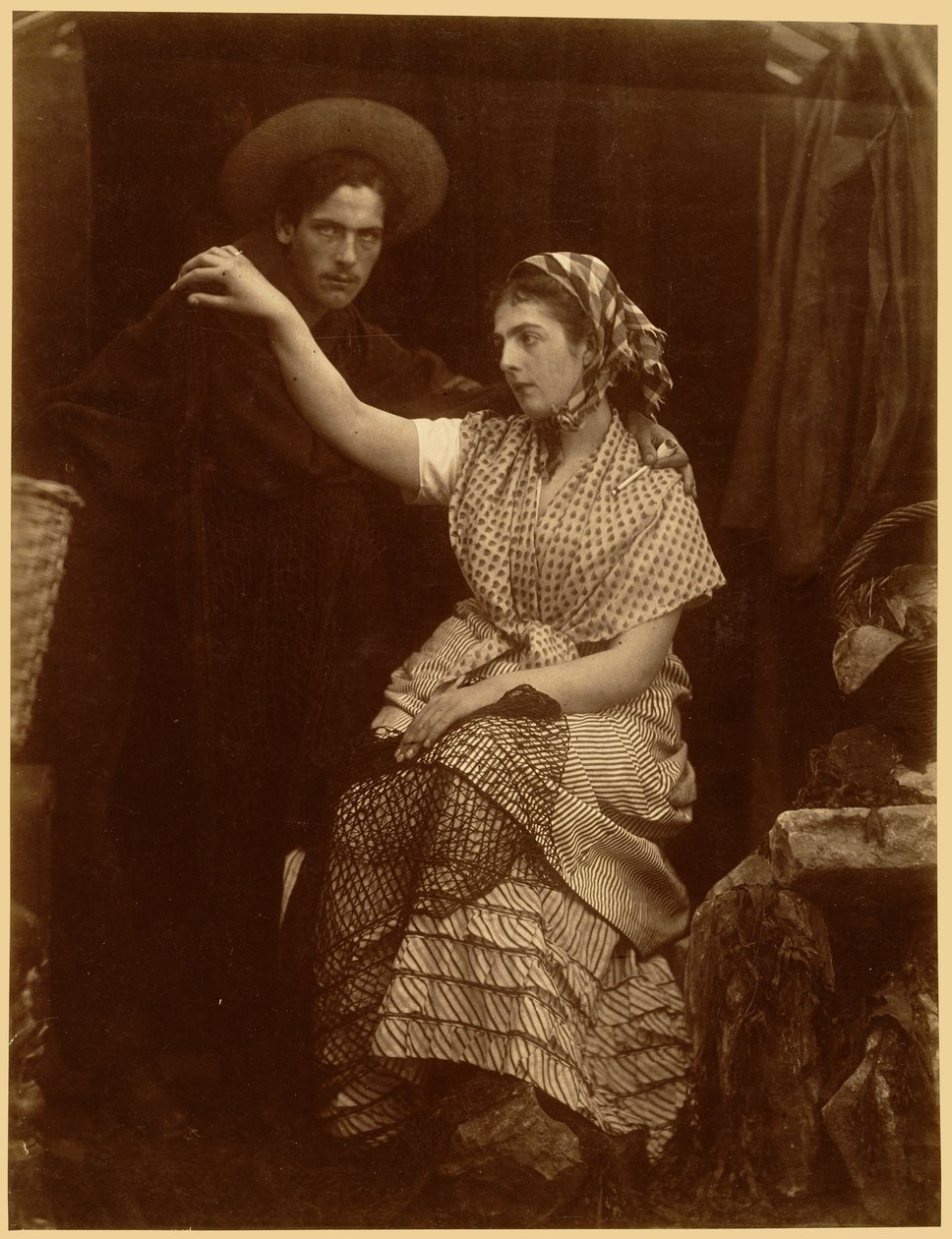 "Ga nog niet": Het afscheid van de visser door Julia Margaret Cameron
