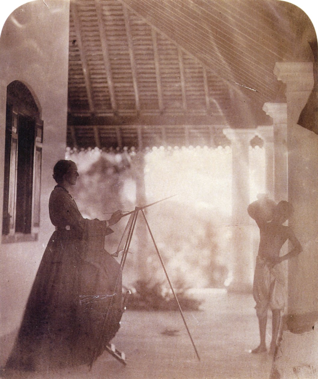 Marianne North in het huis van Mrs Cameron in Ceylon, door Julia Margaret Cameron door Julia Margaret Cameron