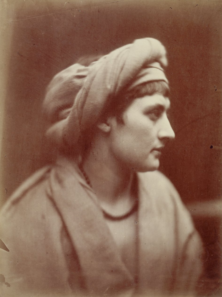 Portret van een vrouw met een tulband door Julia Margaret Cameron