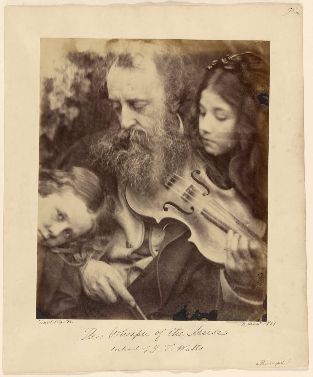 Het gefluister van de muze / Portret van G. F. Watts door Julia Margaret Cameron