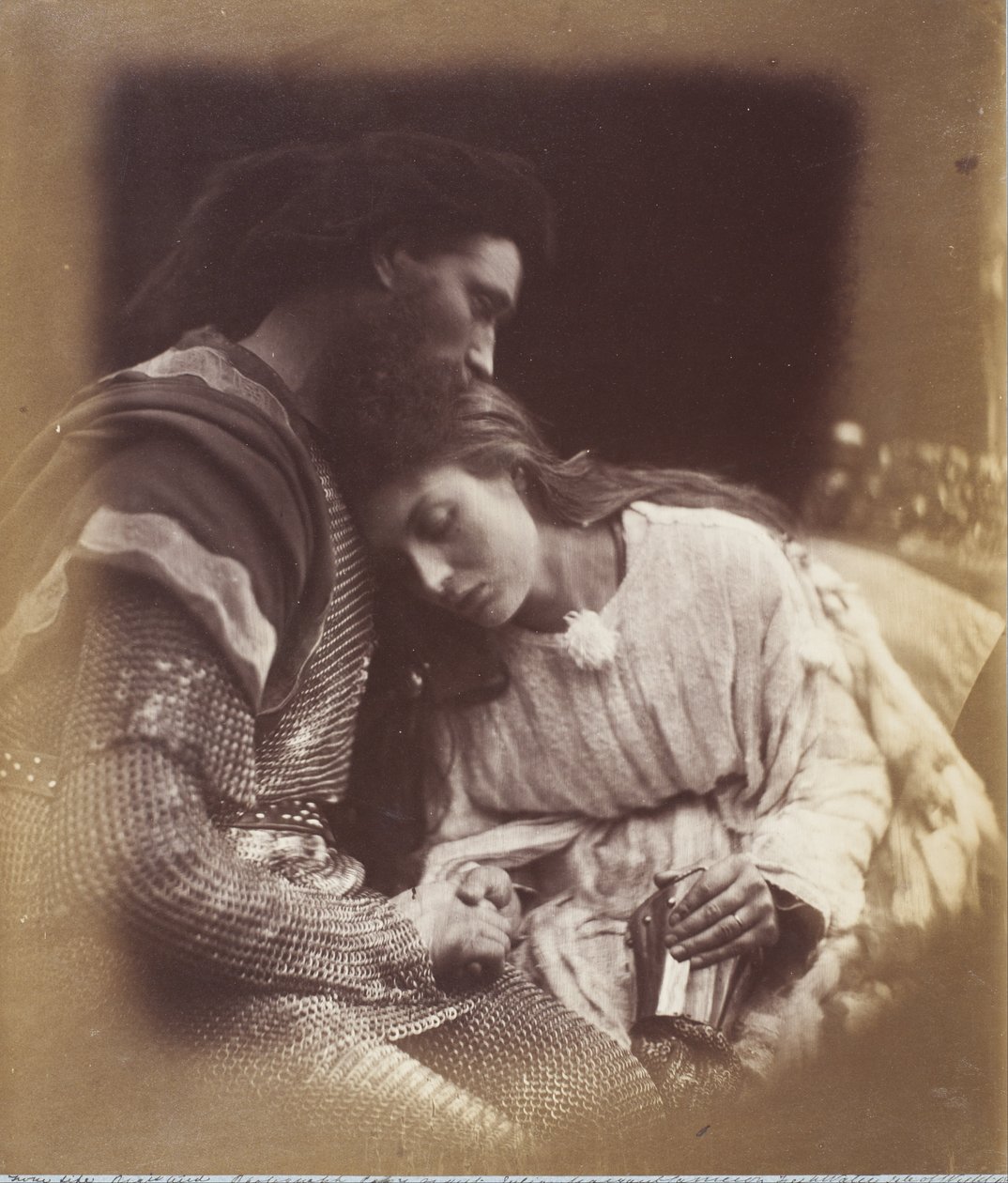 Het afscheid van Sir Lancelot en koningin Guinevere door Julia Margaret Cameron